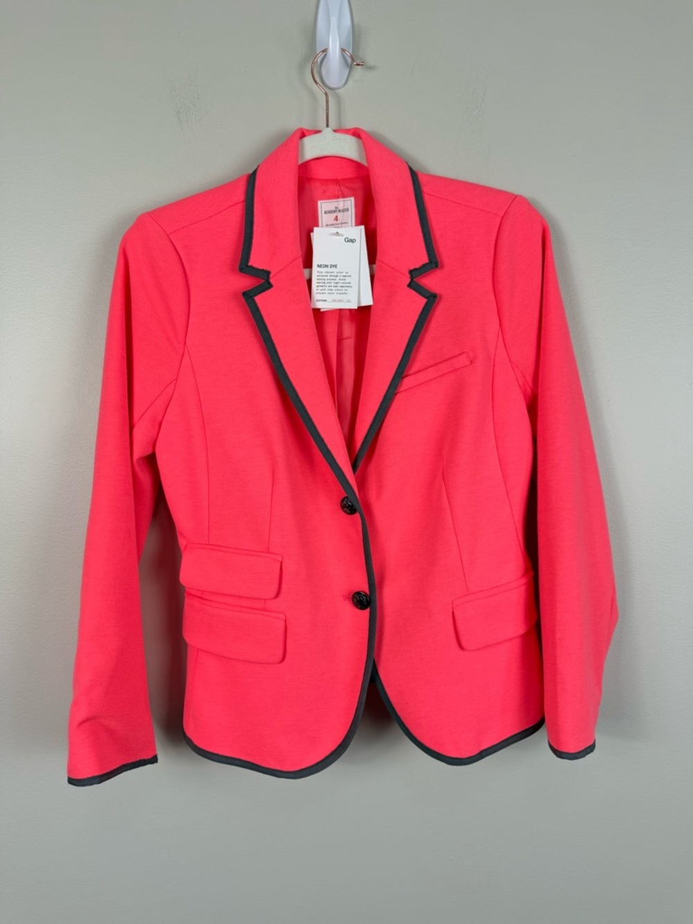 Gap Academy Blazer Womens 4 Neon Pink Academia Barbie Preppy Colorful Office NWT